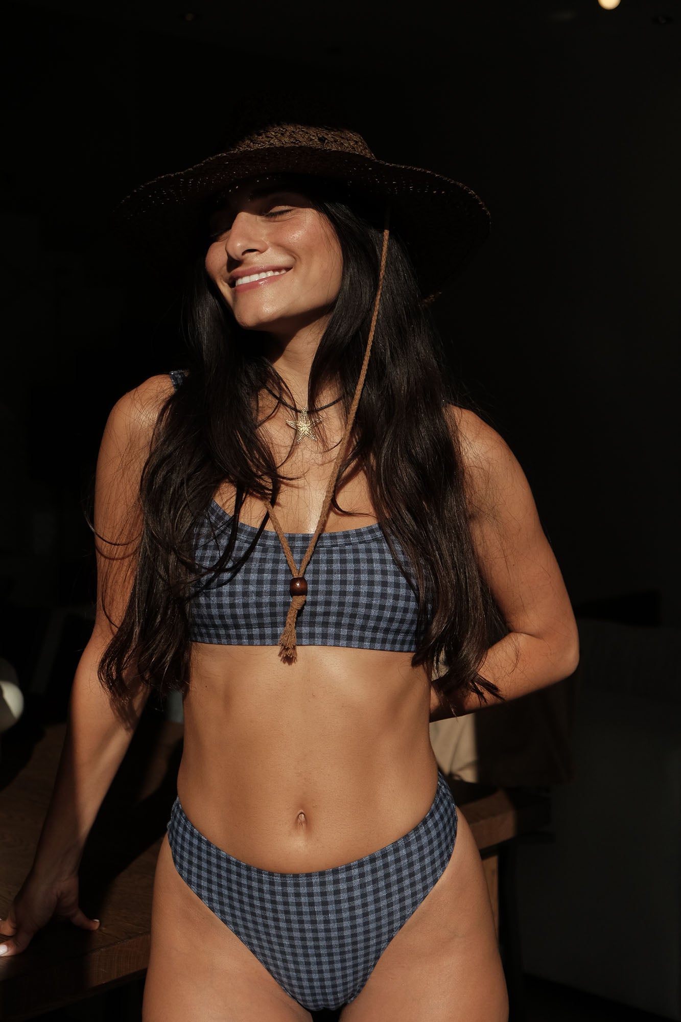 TORRY - BLUE CHECKCERED BOTTOM